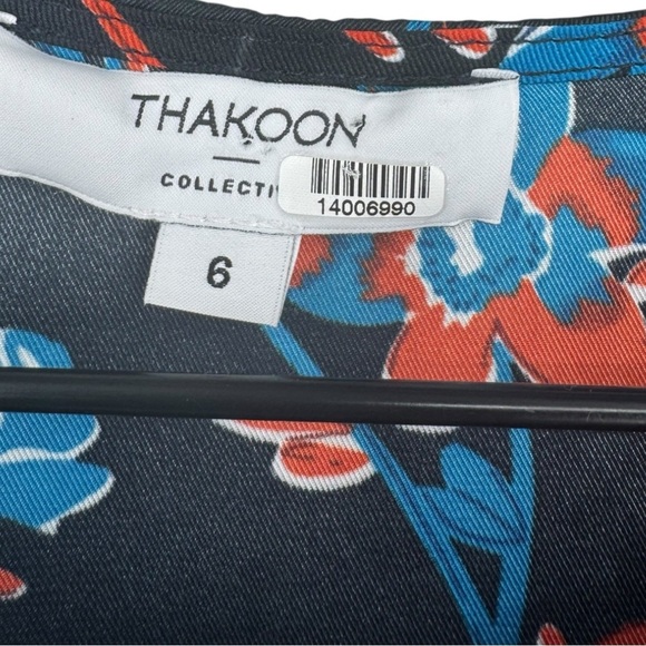 Thakoon Collective Floral Print Sleeveless A-Line  Shift Dress - Black - Size 6 - Picture 10 of 12